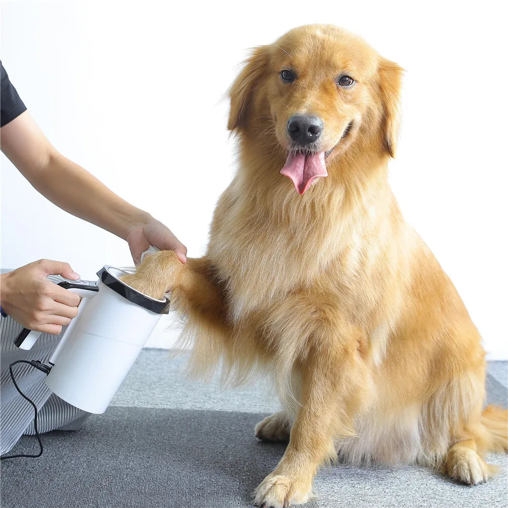 Pawvera™ Automatic Electric Dog Paw Washer Cup – Rechargeable Pet Foot Cleaner with Soft Silicone Brush for Large Dogs