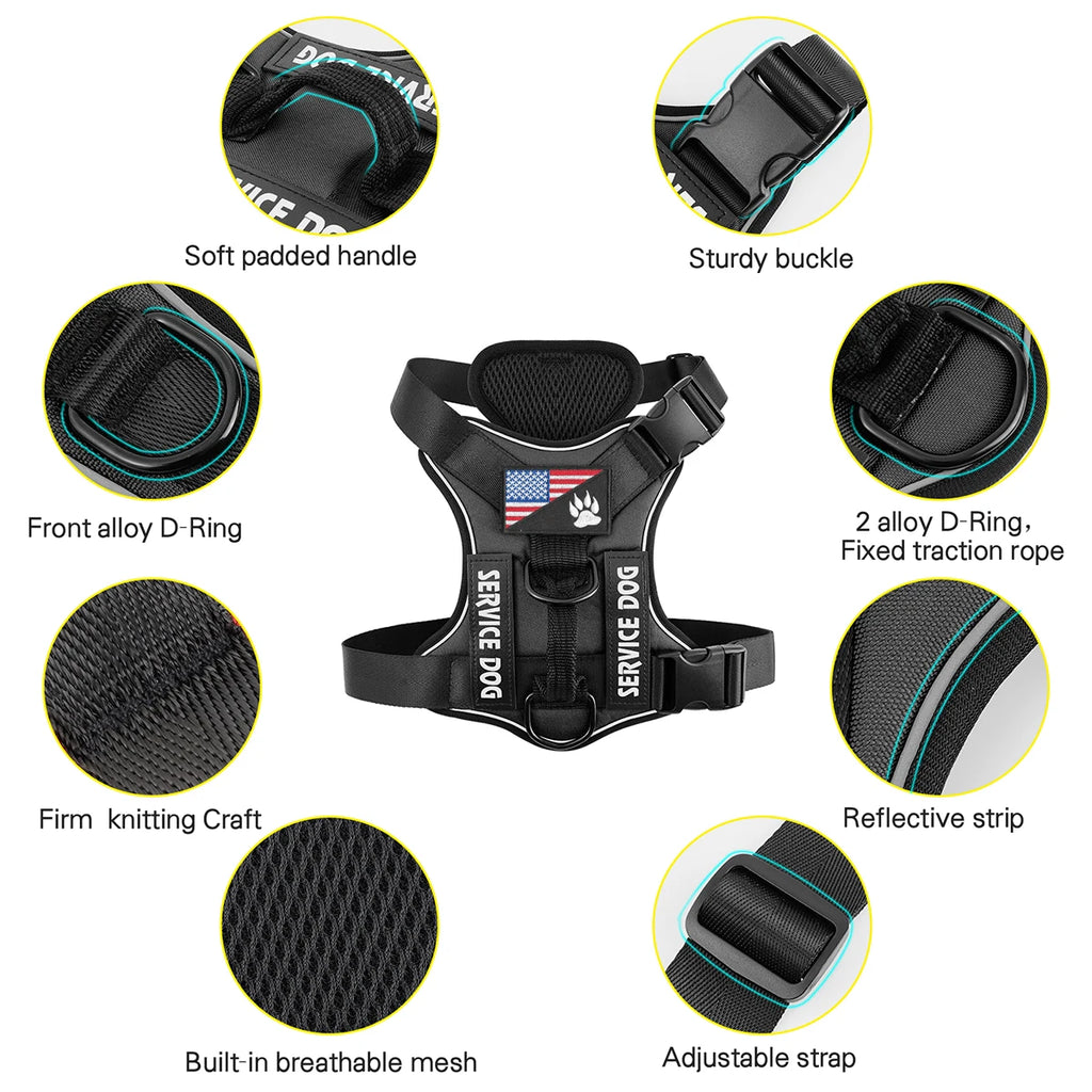 Pawvera™ Reflective No-Pull Dog Harness – Adjustable, Breathable & Comfortable for Walking, Hiking & Training