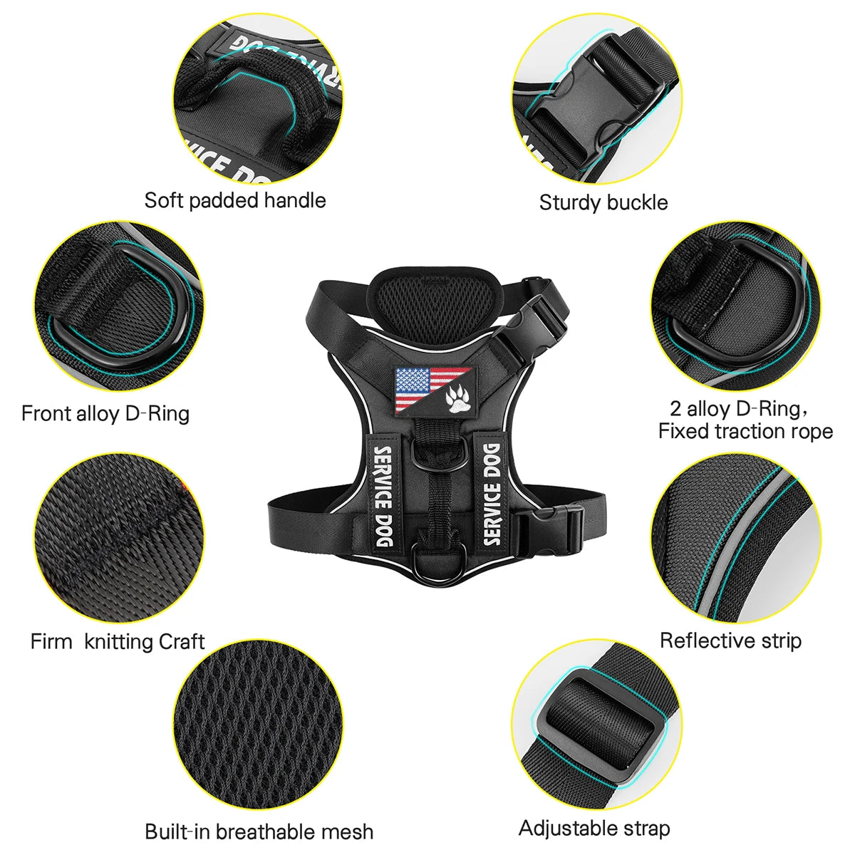 Pawvera™ Reflective No-Pull Dog Harness – Adjustable, Breathable & Comfortable for Walking, Hiking & Training