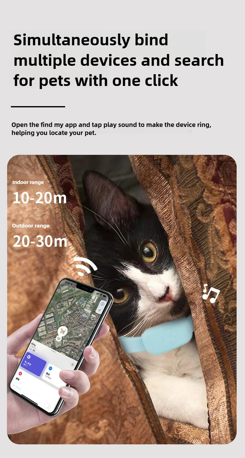 Pawvera™ Smart Pet GPS Tracker Collar – Works with Apple Find My, No Monthly Fees, Waterproof & Real-Time Tracking