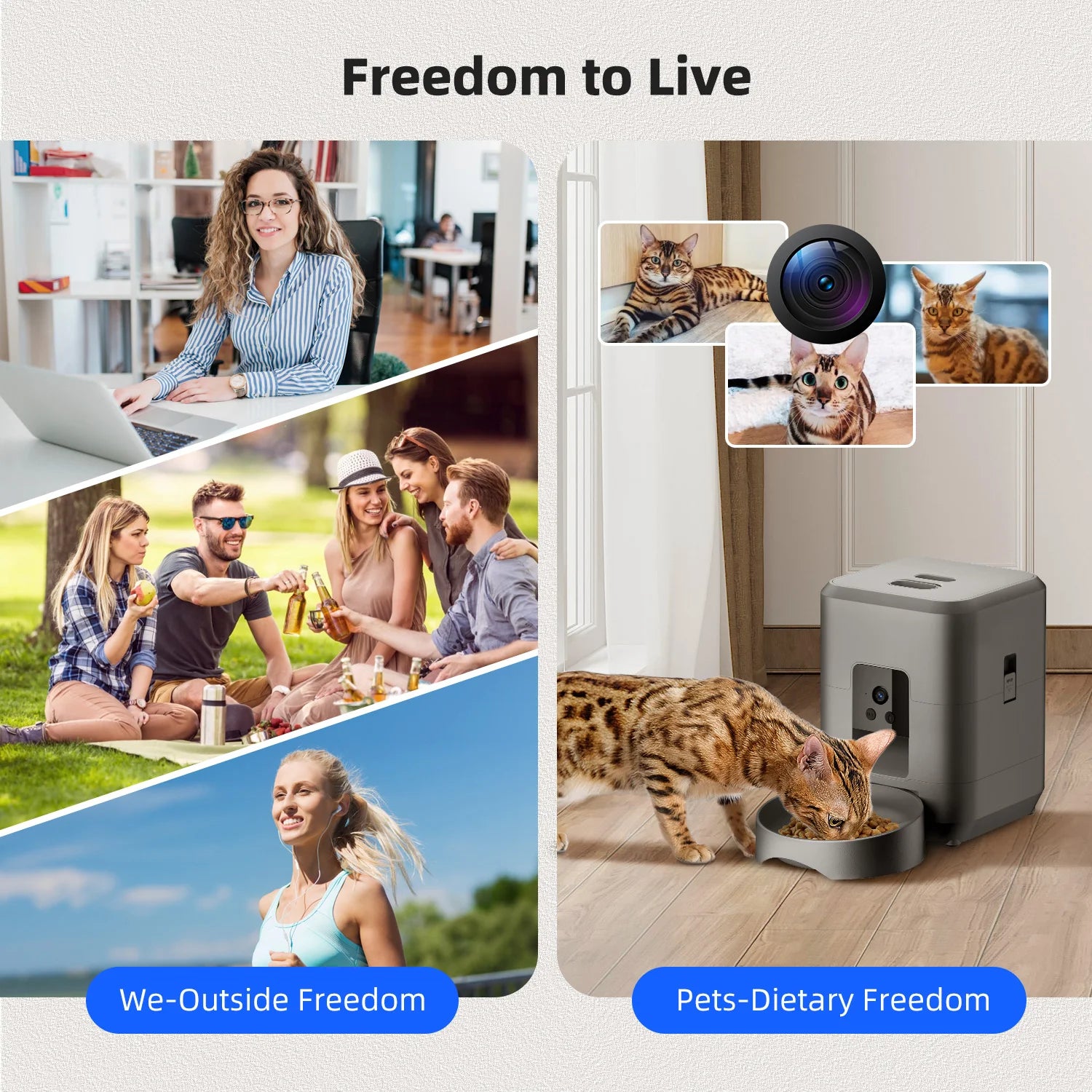 Pawvera™ Smart Wi-Fi Automatic Pet Feeder with Camera – Remote App-Controlled Food Dispenser for Cats & Small Dogs