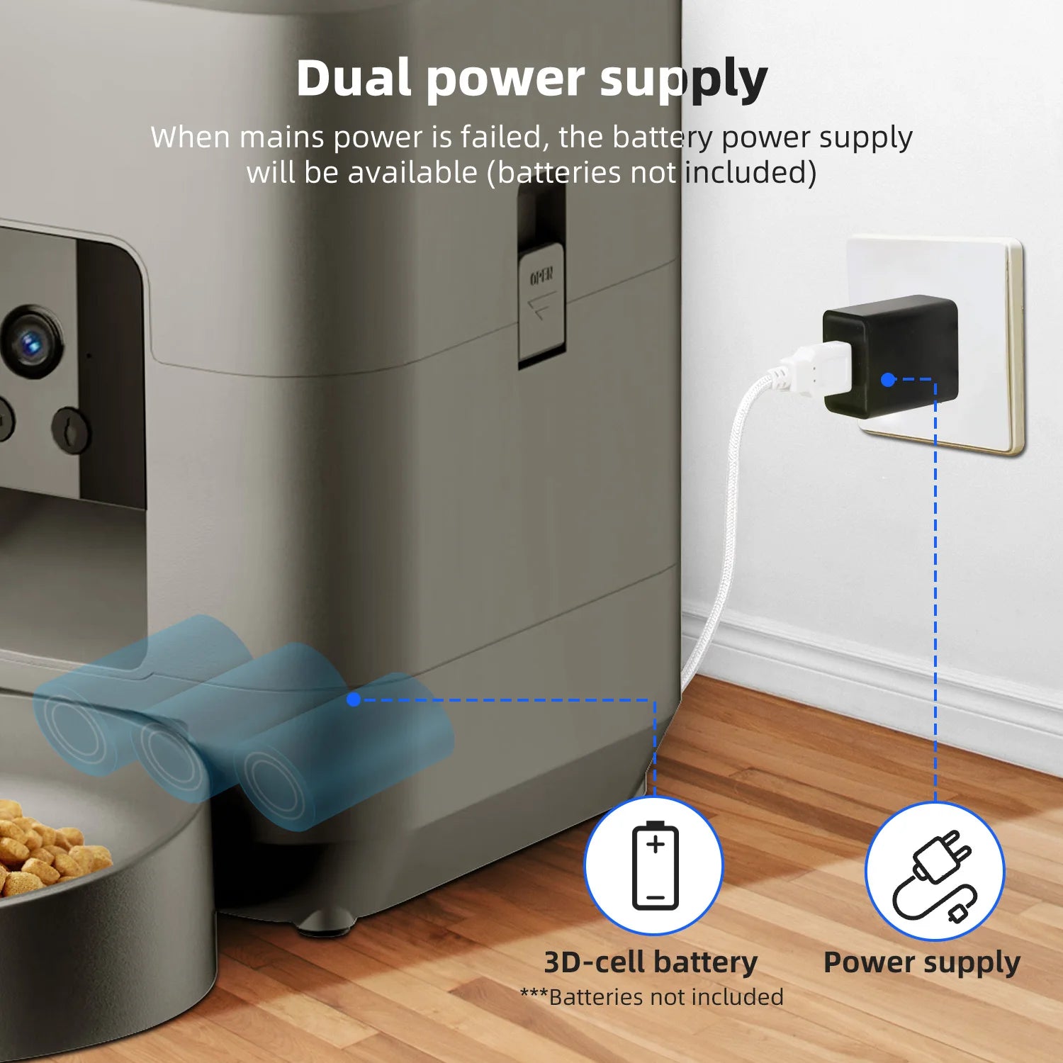 Pawvera™ Smart Wi-Fi Automatic Pet Feeder with Camera – Remote App-Controlled Food Dispenser for Cats & Small Dogs