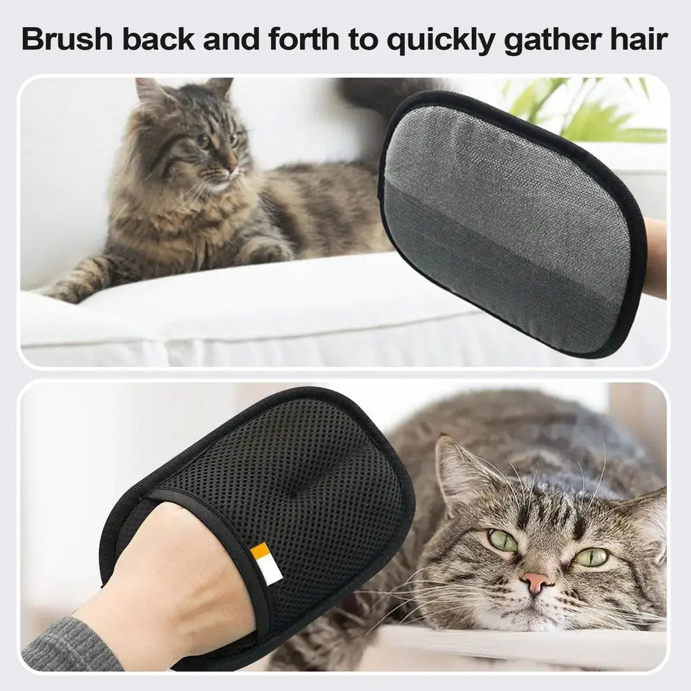 Pawvera™ Double-Sided Pet Hair Removal Gloves – Electrostatic Cat & Dog Hair Remover for Furniture, Clothes & Bedding