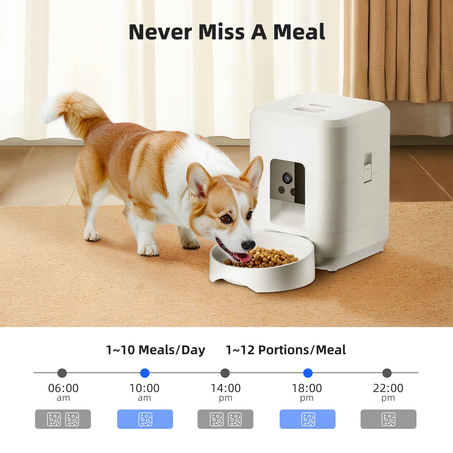 Pawvera™ Smart Wi-Fi Automatic Pet Feeder with Camera – Remote App-Controlled Food Dispenser for Cats & Small Dogs
