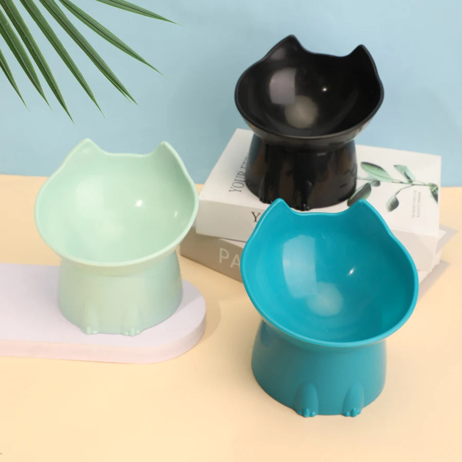 WhiskerWare™ Elevated Cat Bowl – Anti-Tip Raised Feeder with Comfortable Neck-Friendly Design