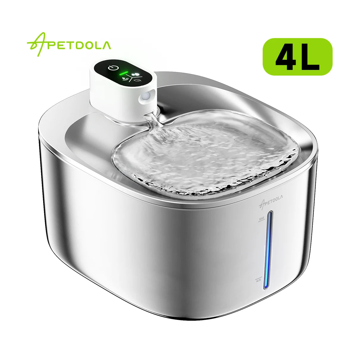 Pawvera™ 4L Wireless Stainless Steel Pet Water Fountain – Automatic Rechargeable Water Dispenser with Motion Sensor for Cats & Dogs