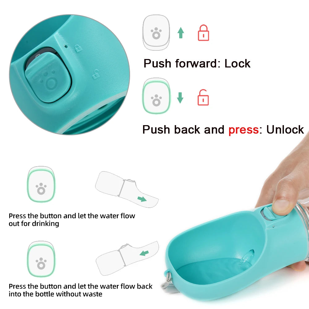 Portable Leakproof Dog Water Bottle for Travel & Walks – Pawvera™