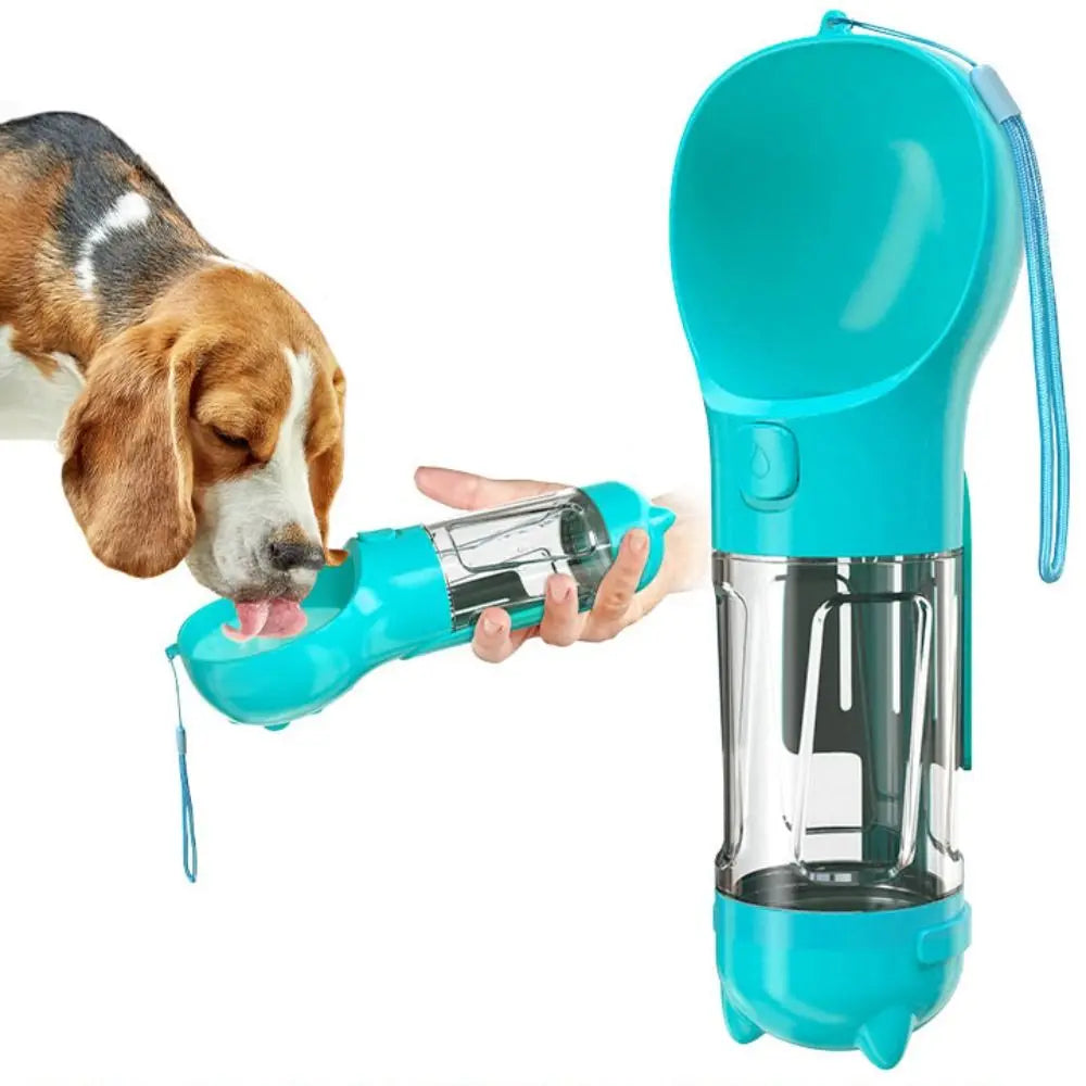 Pawvera™ 3-in-1 Portable Pet Water Bottle & Food Dispenser – Leak-Proof Dog Bowl with Waste Bag Holder & Shovel