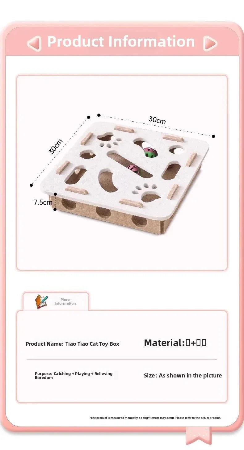 Interactive Felt Cat Puzzle Box – Stimulating Hunting & Exercise Toy for Indoor Cats