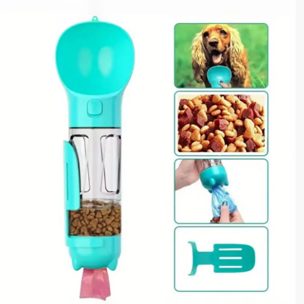 Pawvera™ 3-in-1 Portable Pet Water Bottle & Food Dispenser – Leak-Proof Dog Bowl with Waste Bag Holder & Shovel