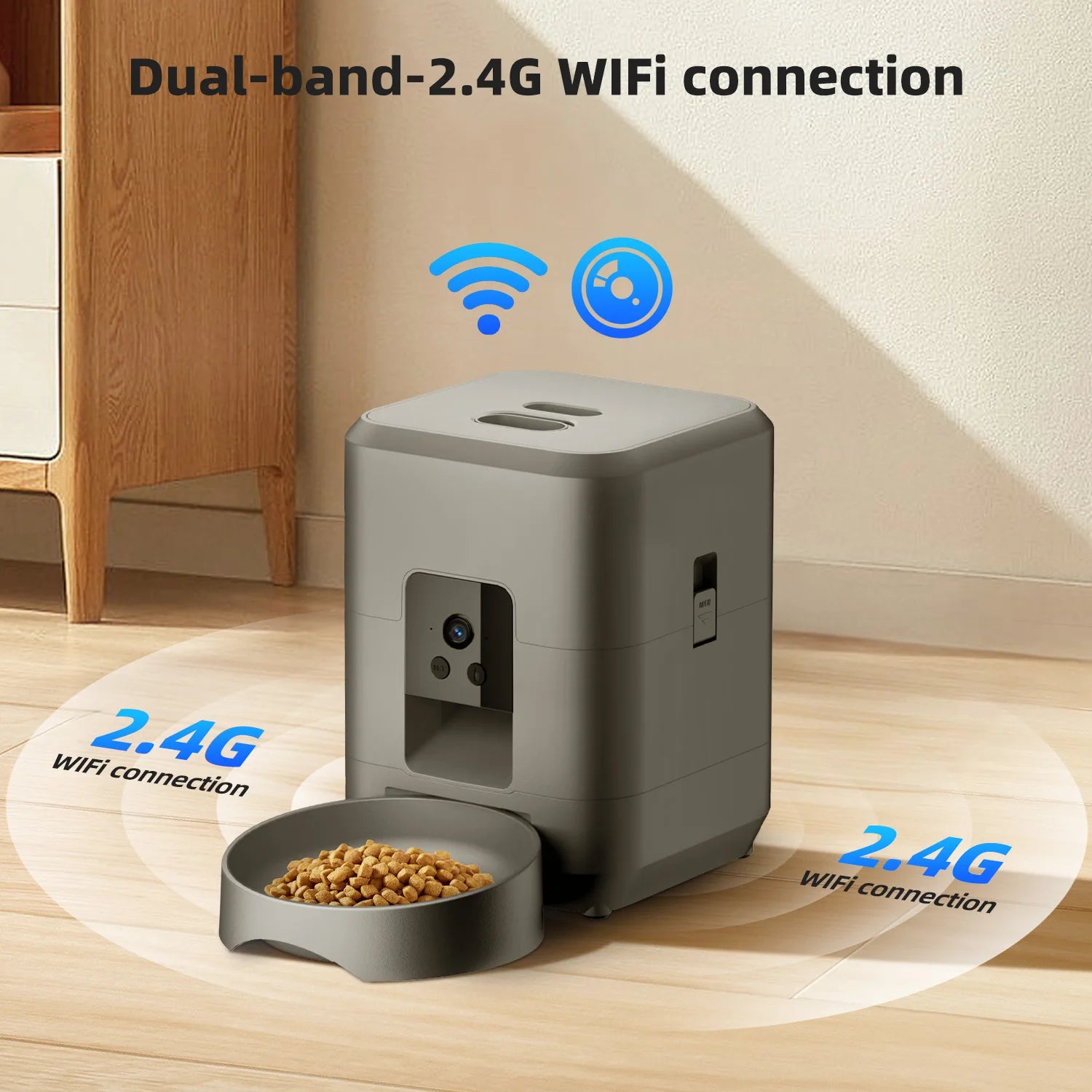 Pawvera™ Smart Wi-Fi Automatic Pet Feeder with Camera – Remote App-Controlled Food Dispenser for Cats & Small Dogs
