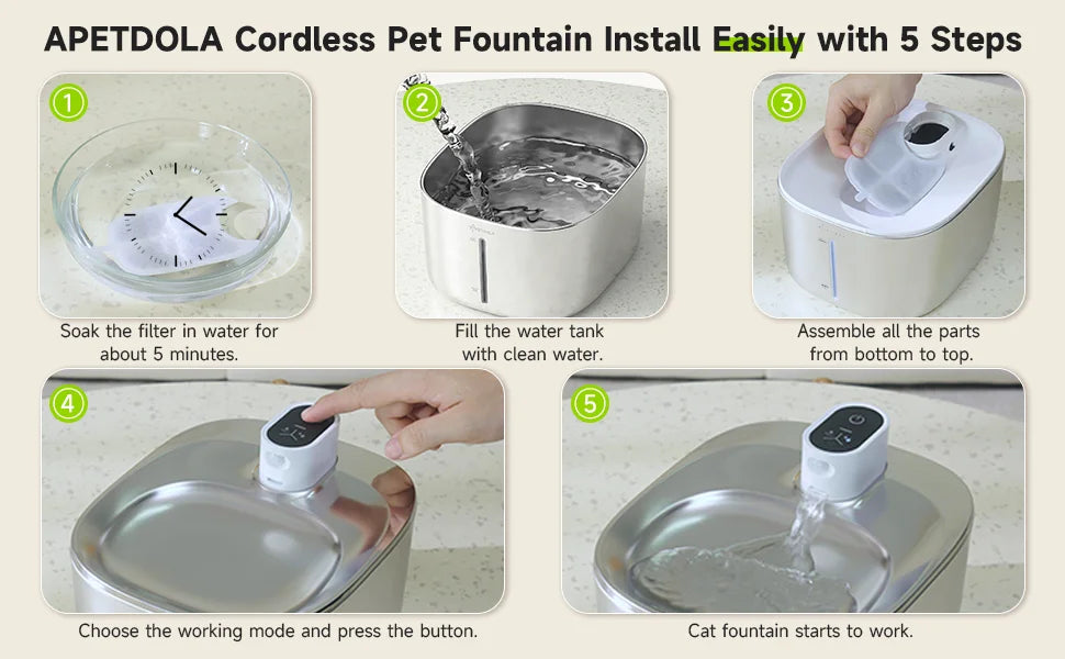 Pawvera™ 4L Wireless Stainless Steel Pet Water Fountain – Automatic Rechargeable Water Dispenser with Motion Sensor for Cats & Dogs
