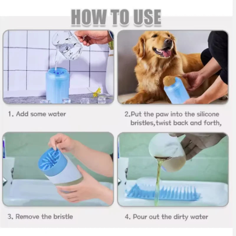 Dog Paw Cleaner Cup with Soft Silicone Bristles | Portable Pet Paw Washer for Quick & Easy Cleaning