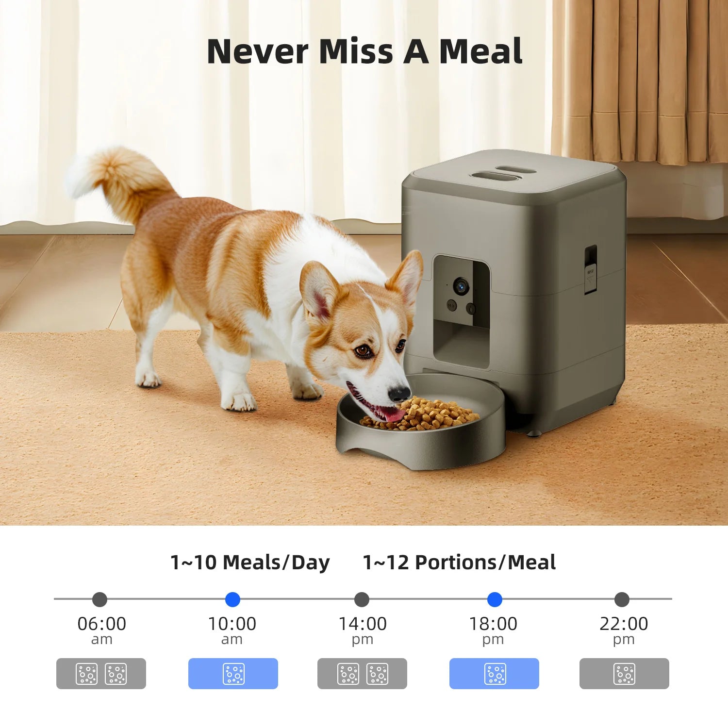 Pawvera™ Smart Wi-Fi Automatic Pet Feeder with Camera – Remote App-Controlled Food Dispenser for Cats & Small Dogs