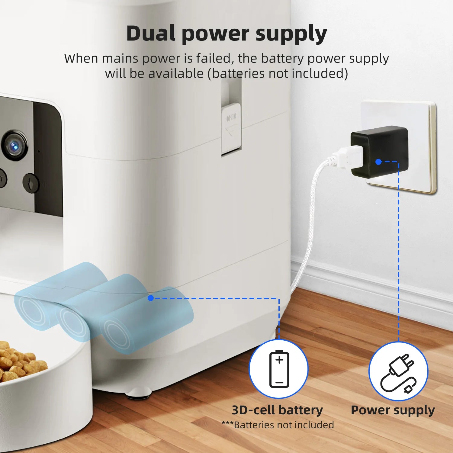 Pawvera™ Smart Wi-Fi Automatic Pet Feeder with Camera – Remote App-Controlled Food Dispenser for Cats & Small Dogs