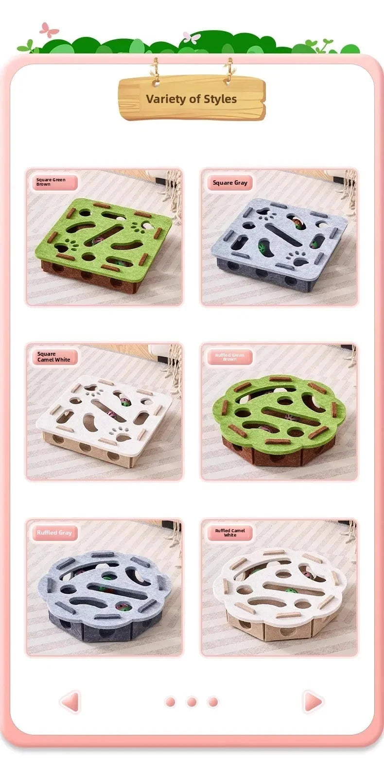 Interactive Felt Cat Puzzle Box – Stimulating Hunting & Exercise Toy for Indoor Cats