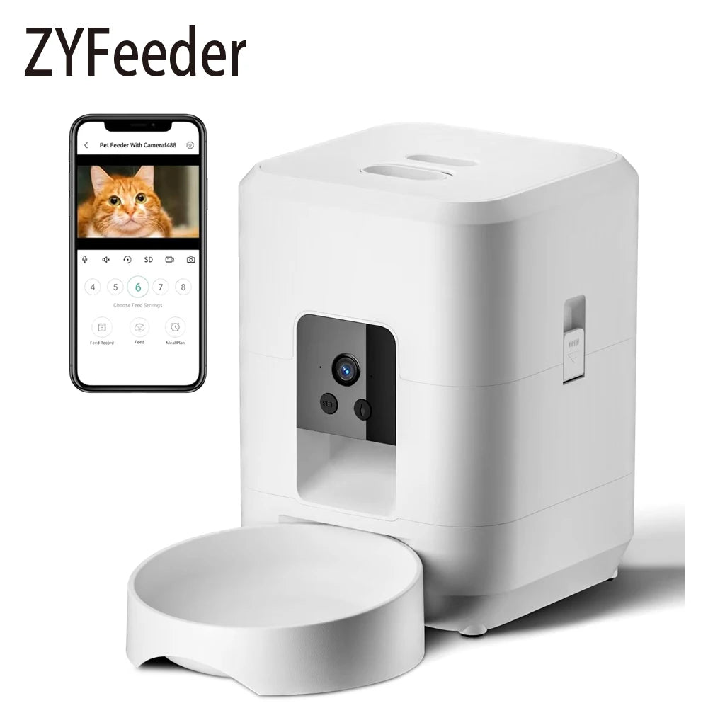 Pawvera™ Smart Wi-Fi Automatic Pet Feeder with Camera – Remote App-Controlled Food Dispenser for Cats & Small Dogs
