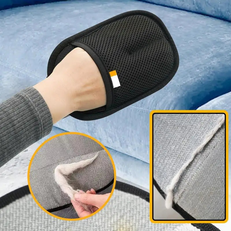 Pawvera™ Double-Sided Pet Hair Removal Gloves – Electrostatic Cat & Dog Hair Remover for Furniture, Clothes & Bedding