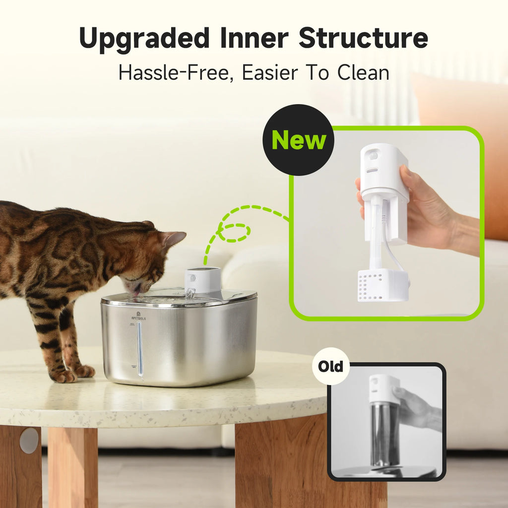 Pawvera™ 4L Wireless Stainless Steel Pet Water Fountain – Automatic Rechargeable Water Dispenser with Motion Sensor for Cats & Dogs