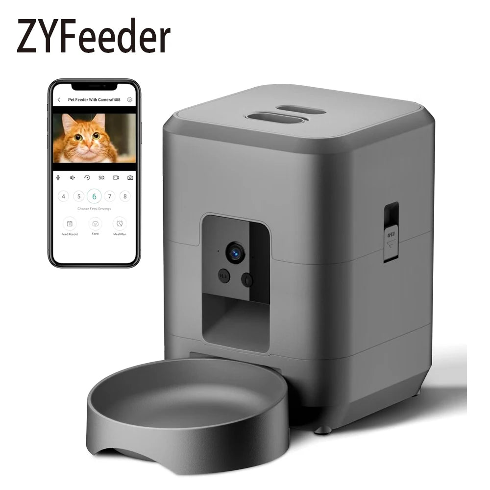 Pawvera™ Smart Wi-Fi Automatic Pet Feeder with Camera – Remote App-Controlled Food Dispenser for Cats & Small Dogs
