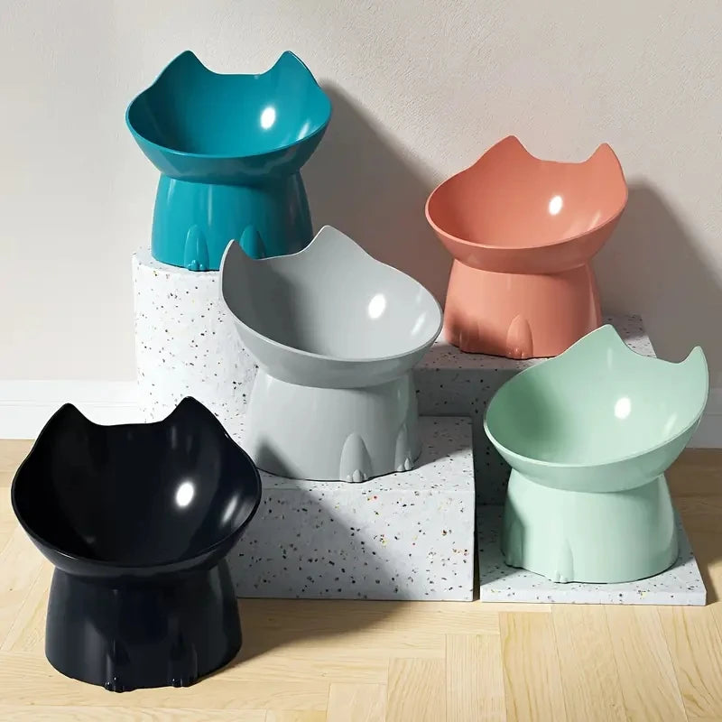 WhiskerWare™ Elevated Cat Bowl – Anti-Tip Raised Feeder with Comfortable Neck-Friendly Design